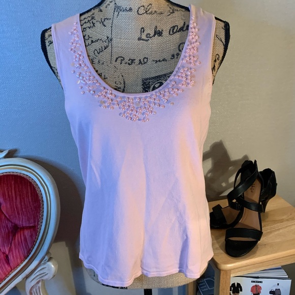august silk Tops - August Silk 💖 Pink Pearl Accent tank
